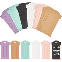 NBEADS 120 Pcs Hair Clip Display Cards, 6 Colors Cardboard Paper Hairpin Display Cards Kraft Paper Cards for Hair Bow Hair Clips and Hair Accessories, 8cmx16cm