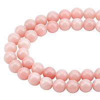 SUPERFINDINGS 2 Strands Electroplated Natural Pink Opal Beads Strands, Round, 6mm, Hole: 1mm, about 58pcs/strand, 15''(38.1cm)