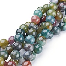 Arricraft Gemstone Beads Strands, Natural Indian Agate, Round, about 10mm in diameter, Hole: 1mm, about 39pcs/strand, 15.5 inches