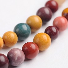 ARRICRAFT Round Natural Mookaite Gemstone Bead Strands, 4mm, Hole: 1mm, about 90pcs/strand, 14.9 inches