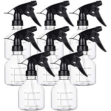 BENECREAT 8 Pack 8.5oz Large Plastic Spray Bottles Heavy Duty Spraying Bottles with Measurement and Black Trigger Sprayers for Cleaning Liquids, Kitchen, Bath