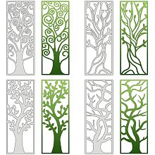 GLOBLELAND 4pcs Metal Tree of Life Border Cutting Dies Stencils for DIY Scrapbooking Album Decorative Wedding Invitation Card Making