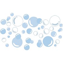 Arricraft 3 Sheets Blue Bubbles PVC Wall Sticker Laundry Bathroom Theme Vinyl Wall Art Decal for Home Laundry Bathroom Wall Door Decor 23.2x15.35in