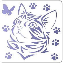 GORGECRAFT Large Cat Stencils 12x12 Inch Reusable Animal Stencil Template Signs Home Wall Decor for Painting on Wood Wall Scrapbook Card Floor Canvas and Tile Drawing