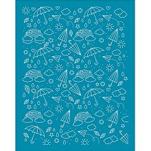 OLYCRAFT 4x5 Inch Umbrella Clay Stencils Rainbow Silk Screen for Polymer Clay Rain Cloud Silk Screen Stencils Mesh Transfer Stencils Mesh Stencil for Polymer Clay Jewelry Making