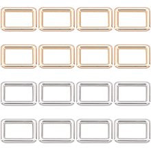 CHGCRAFT 16Pcs 0.94inch Rectangle Rings Buckle Metal Round Rectangular Loop Webbing Square Buckle Platinum and Light Gold for Bag Belt Strap, Platinum and Light Gold