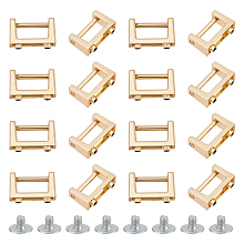 WADORN 16 Sets Rectangle Screw Ring Buckles, Metal Arch Connector Buckles for Purse Rectangular Screw in Shackle Detachable Bag Loop Ring Buckles for DIY Leather Craft Bag Making, 2.4cm Wide