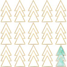 BENECREAT 16Pcs Christmas Tree Open Bezel Charms, 3 Layers Alloy Geometric Frame Pendant Blanks for Resin Jewelry Making DIY Necklace Bracelet Keychain Earring