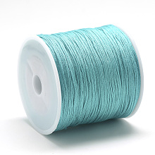 Honeyhandy Nylon Thread, Chinese Knotting Cord, Light Sea Green, 0.8mm, about 109.36 yards(100m)/roll