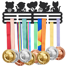 SUPERDANT Animals Balls Theme Medal Hanger Volleyball Soccer Panda Elephant Medal Holder with 12 Lines Sturdy Steel Award Display Holders for 60+ Medals Wall Mounted Medal Display Racks