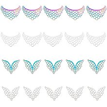 DICOSMETIC 40Pcs 4 Style Stainless Steel Chandelier Component Link Mixed Shape Filigree Connectors Rainbow Color Etched Metal Embellishments for Bracelet Necklace Earrings Making