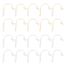 UNICRAFTALE 40Pcs 2 Colors DIY Ear Cuff 316 Stainless Steel Ear Wrap Earrings 6 Loop DIY Earring for Non-Pierced Ears 59x46x0.5mm Ear Crawler DIY Earrings Making 4mm Hole Cuff Earrings for Women