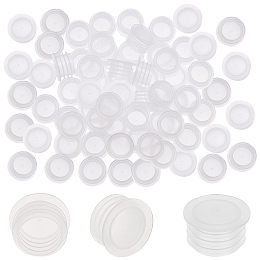 GORGECRAFT 3/4" 50PCS Salt and Pepper Shaker Stoppers Plastic Stopper Replacement Plug Bottle Caps Reusable Clear Round Plastic End Cap for Pots Bottles Pipes Flower Pots