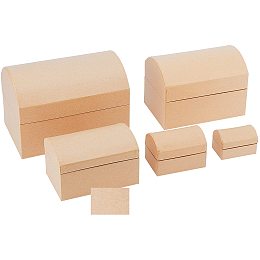 BENECREAT 5PCS Mixed Size Arched Paper Mache Box Cardboard Jewelry Boxes with Round Angles for Bridesmaid Gifts, Necklace, Earrings, Bracelets