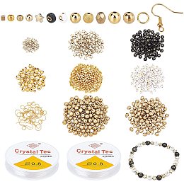 arricraft About 980 Pcs Earring Making Kits, Including CCB Plastic Brass Acrylic Beads Brass Spacer Beads Earring Hooks Jump Rings Stretch Thread for Earrings Making Supplies