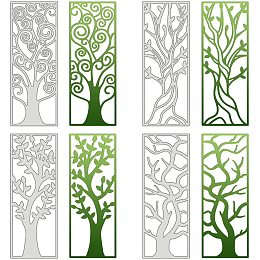 GLOBLELAND 4pcs Metal Tree of Life Border Cutting Dies Stencils for DIY Scrapbooking Album Decorative Wedding Invitation Card Making