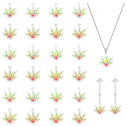 CHGCRAFT 24Pcs 2Colors Maple Leaf Pendants Alloy Enamel Pendants Leaf Charms for DIY Necklace Bracelet Crafts Jewelry Making