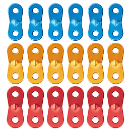 SUPERFINDINGS Aluminum Alloy Connecter, Camping Accessories, Mixed Color, 39x16x7mm, Hole: 6mm, 17pcs/boc