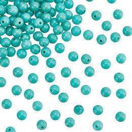 Arricraft 250 Pcs Turquoise Gemstone Round Beads, 3mm Synthetic Turquoise Stone Beads Gemstone Spacer Loose Beads for Bracelet Necklace Earrings Jewelry Making