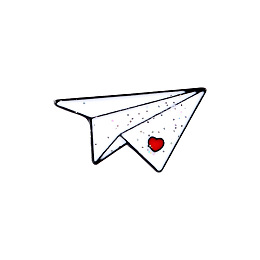 Honeyhandy Valentine's Day Theme Creative Zinc Alloy Brooches, Enamel Lapel Pin, with Iron Butterfly Clutches or Rubber Clutches, Electrophoresis Black Color, Paper Plane with Heart, White, 12x22.5mm, Pin: 1mm