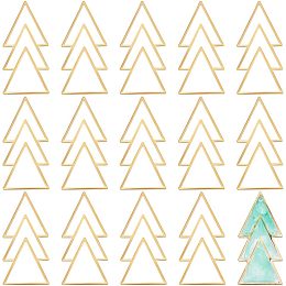 BENECREAT 16Pcs Christmas Tree Open Bezel Charms, 3 Layers Alloy Geometric Frame Pendant Blanks for Resin Jewelry Making DIY Necklace Bracelet Keychain Earring