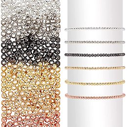 PandaHall Elite 6 Colors Smooth Round Beads, 360pcs 14K Gold Filled Beads 3mm Little Round Beads Seamless Ball Beads Long-Lasting Spacers for Bracelet Necklace Earring Jewelry DIY Crafts