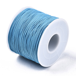 Honeyhandy Polyester Cords, Light Sky Blue, 0.5~0.6mm, about 131.23~142.16 yards(120~130m)/roll