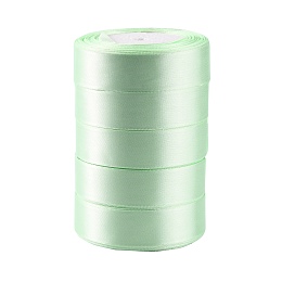 Honeyhandy Single Face Satin Ribbon, Polyester Ribbon, Spring Green, 1 inch(25mm) wide, 25yards/roll(22.86m/roll), 5rolls/group, 125yards/group(114.3m/group)