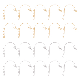 UNICRAFTALE 40Pcs 2 Colors DIY Ear Cuff 316 Stainless Steel Ear Wrap Earrings 6 Loop DIY Earring for Non-Pierced Ears 59x46x0.5mm Ear Crawler DIY Earrings Making 4mm Hole Cuff Earrings for Women