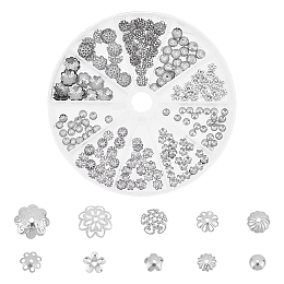 UNICRAFTALE 300Pcs Flower Bead Caps 304 Stainless Steel Bead Caps 6mm  Diameter Bead Cone Metal Flower End Caps for DIY Jewelry Making 6x1mm, Hole  1mm