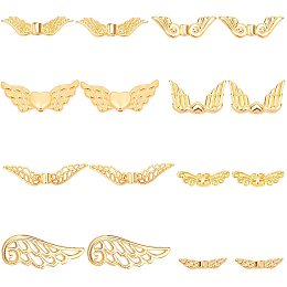 PandaHall Elite 160 pcs 8 Styles Angel Wing Charms, Tibetan Style Alloy Wing Spacer Beads for Earring Bracelet Pendants Necklace Jewelry DIY Craft Making, Golden