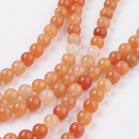 ARRICRAFT Natural Red Aventurine Beads Strands, Round, 6mm, Hole: 0.8mm, 15~16 inches