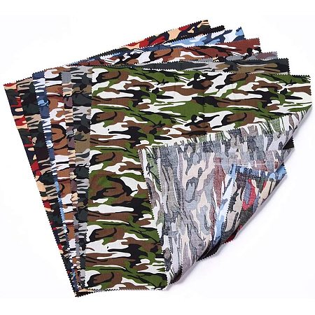 FINGERINSPIRE 14Pcs Camouflage Cotton Fabric Army Camouflage Squares Fabric Bundle(7 Colors) 48x48cm Quilting Sewing Patchwork Cloths DIY Craft Scrapbooking Artcraft(Camo Series 18.9x18.9inch)