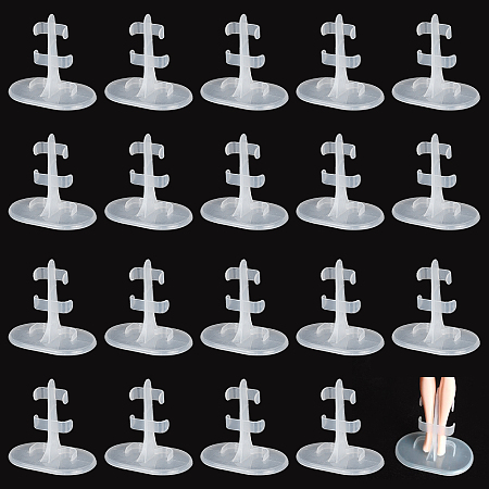 PandaHall Elite 20pcs Figure Stands Display Holder Adjustable Barbie Stands Clear Action Figures Standing Bracket Model Support Frame for Action Figures Model 3.1x2x2.9”