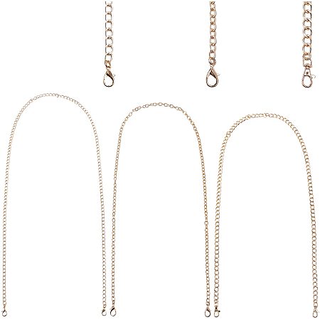 ARRICRAFT 3 Sizes Metal Bag Chain Strap, Replacement Flat Purse Chain Strap Shoulder Bag Chain Straps Cross Body Replacement Chain Clutch Bag Chain with Metal Buckles(49.6/50/50.4inches), Gold