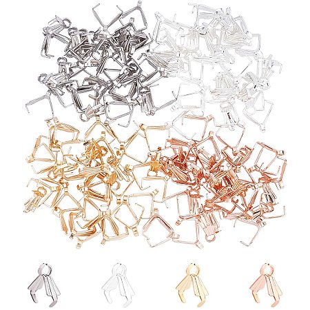 UNICRAFTALE About 160pcs 4 Colors Stainless Steel Snap on Bails Ice Pick Pinch Bails Pendant Bails Connectors Hook Pendant Clasps for DIY Jewelry Making