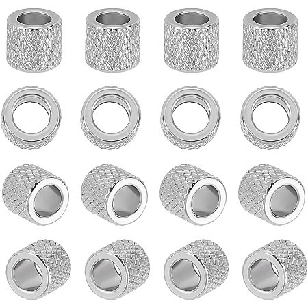 UNICRAFTALE About 30pcs Column Large Hole Beads Stainless Steel European Beads Metal Spacer Beads for DIY Jewelry Making 5x4.5mm