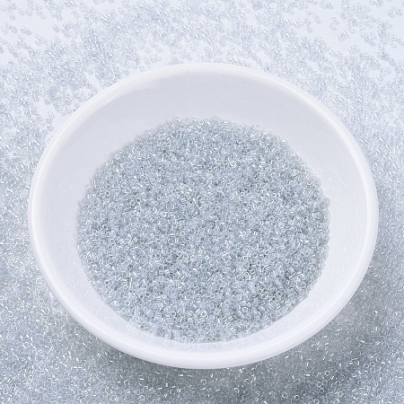MIYUKI Delica Beads, Cylinder, Japanese Seed Beads, 11/0, (DB0271) Sparkling Silver Gray Lined Crystal, 1.3x1.6mm, Hole: 0.8mm; about 2000pcs/10g