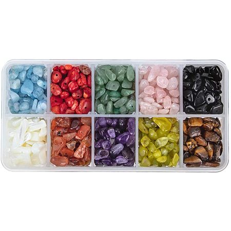 PandaHall Elite 1 Box Tumbled Mixed Chip Gemstone Beads Crushed Pieces Stone for Jewelry Making