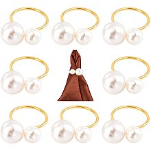 GORGECRAFT Pearl Napkin Rings Set of 12 Alloy Gold Napkin Ring Holder Metal Serviette Buckles Table Decor for Wedding Party Holiday Banquet Christmas Dinner Delicate Decor Favor