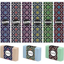 PandaHall Elite 9 Styles Flower Wrap Paper Tape for Homemade Soap, 90pcs Floral Soap Wrapper Vertical Soap Paper Tag Soap Sleeves Covers Lables for Soap Bar Packaging, 8.2 Inch / 21cm Long