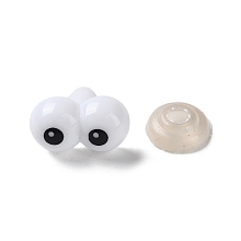 Honeyhandy Plastic Craft Doll Eyes, Feet Cone Studs, with Plastic Pins, White, 20.5x20.5x11.5mm