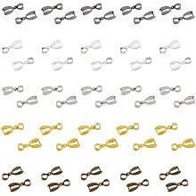 80Pcs 5 Colors Alloy Ice Pick Pinch Bails Mixed Metal Melon Seed Buckle Pendant Clasp Connectors Bails for Necklace Charm Jewelry Connector for Jewelry DIY Craft Making