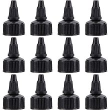 OLYCRAFT 50Pcs 28/410 Plastic Squeeze Bottle Cap Replacement Black Plastic Bottle Squeeze Heads Dispensing Caps for Condiment Bottle Dispensing Bottle Salad Bottle Hair Dye Essential Oils