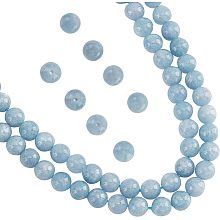 NBEADS About 90 Pcs Natural Chalcedony Beads, 8mm Natural Stone Beads Imitation Aquamarine Gemstone Bead Charms Loose Spacer Beads for Bracelet Necklace Jewelry Making