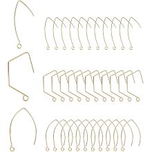 SUPERFINDINGS 36Pcs 3 Styles 18K Gold Plated Brass Earring Hooks V Shape French Ear Wire Dangle Earring with Loop for Women Girl DIY Earring Craft Jewelry Making,Pin: 0.8mm