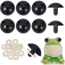 PandaHall Elite 20PCS Big Safety Eyes for Amigurumi Crochet 30mm Black Craft Eyes with Washers Plastic Crochet Safety Eyes Half Round Animal Eyes for DIY Puppets Bear Crafts Animals Amigurumi Making