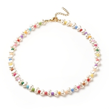 Honeyhandy ABS Plastic Pearl Beaded Necklace with Acrylic Beads for Women, Colorful, 15.94 inch(40.5cm)