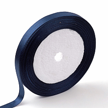 Honeyhandy Single Face Satin Ribbon, Polyester Ribbon, Midnight Blue, 1/4 inch(6mm), about 25yards/roll(22.86m/roll), 10rolls/group, 250yards/group(228.6m/group)