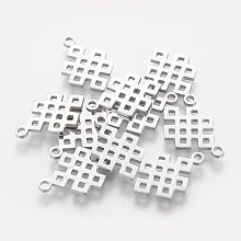 Honeyhandy 201 Stainless Steel Pendants, Knot, Stainless Steel Color, 17.4x11.5x1mm, Hole: 1.5mm